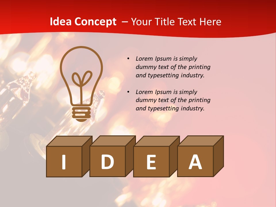 Christmas Lights Red Vibrant Color PowerPoint Template