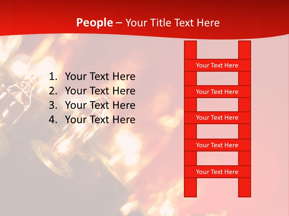 Christmas Lights Red Vibrant Color PowerPoint Template