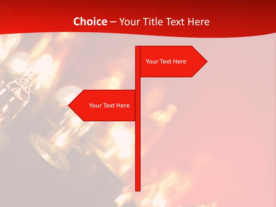 Christmas Lights Red Vibrant Color PowerPoint Template
