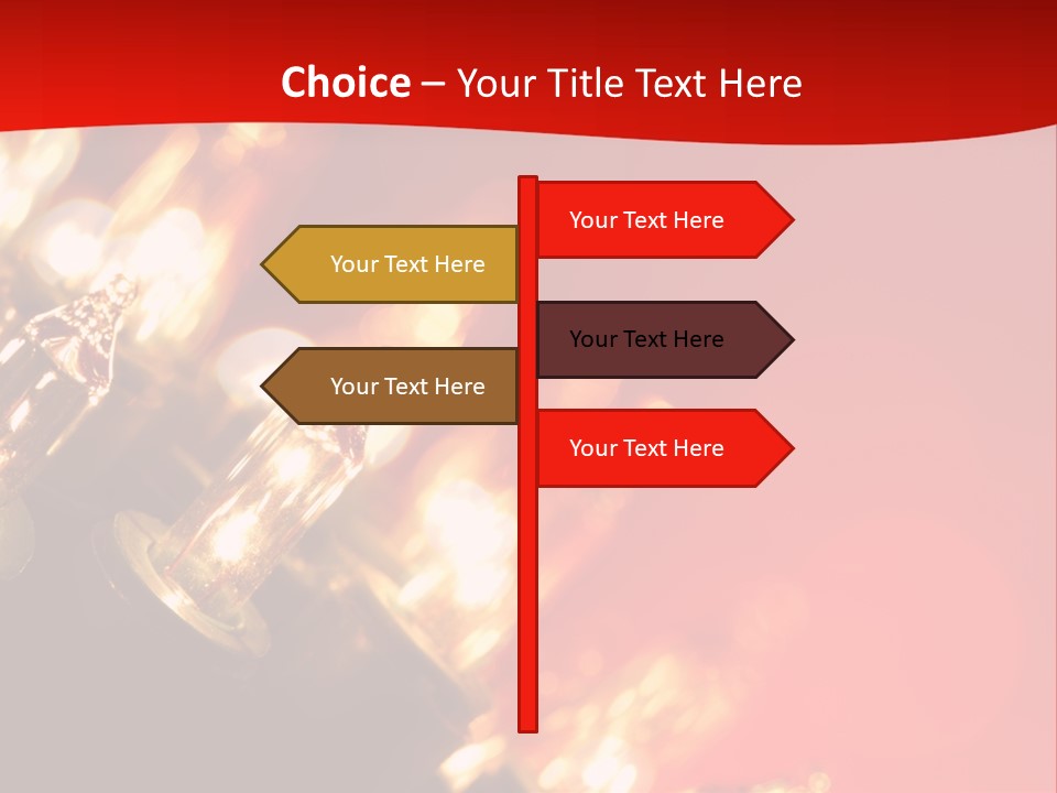 Christmas Lights Red Vibrant Color PowerPoint Template