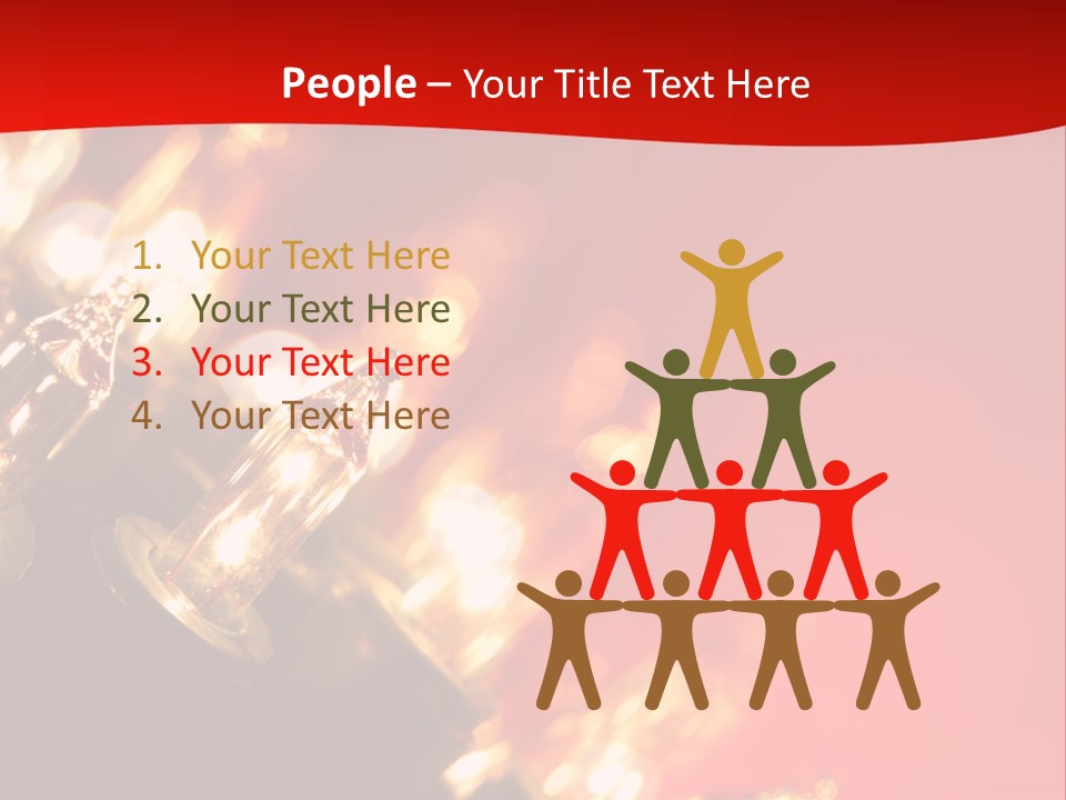 Christmas Lights Red Vibrant Color PowerPoint Template