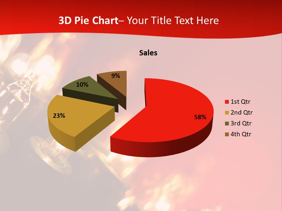 Christmas Lights Red Vibrant Color PowerPoint Template