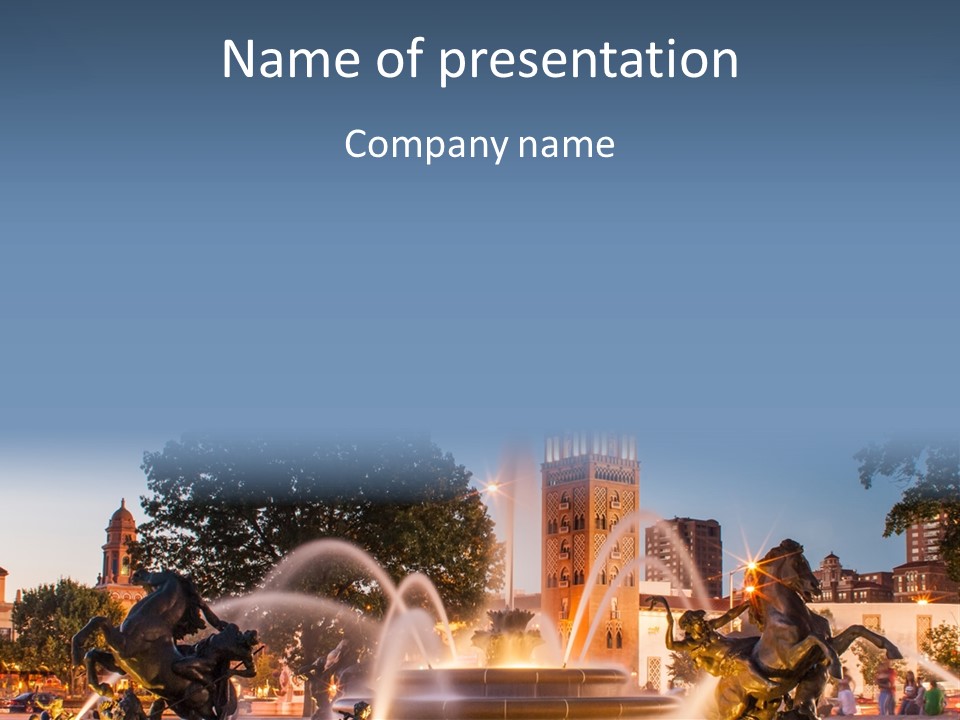 Fountain Midwest Dragon PowerPoint Template