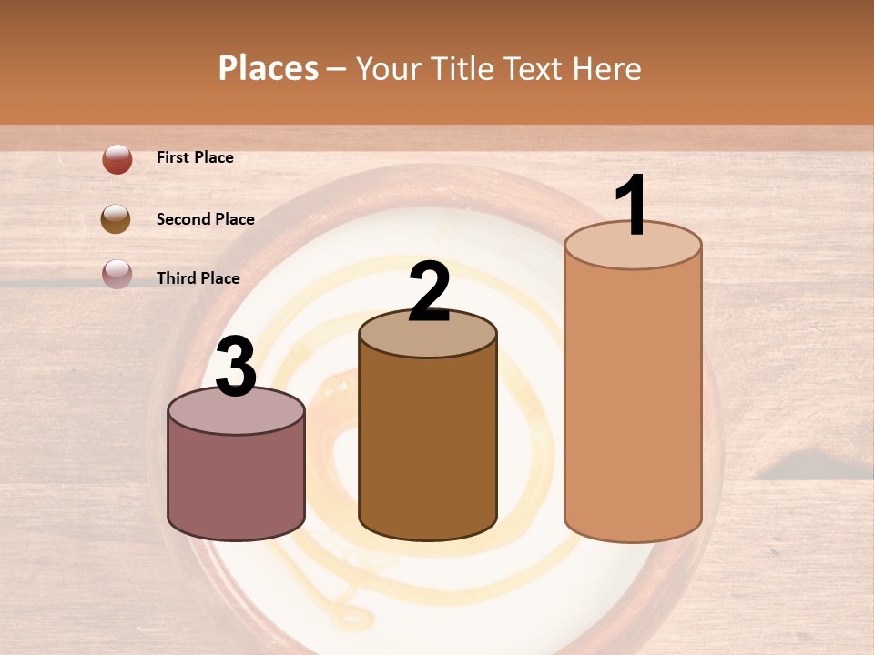 A Bowl Of Yogurt On A Wooden Table PowerPoint Template