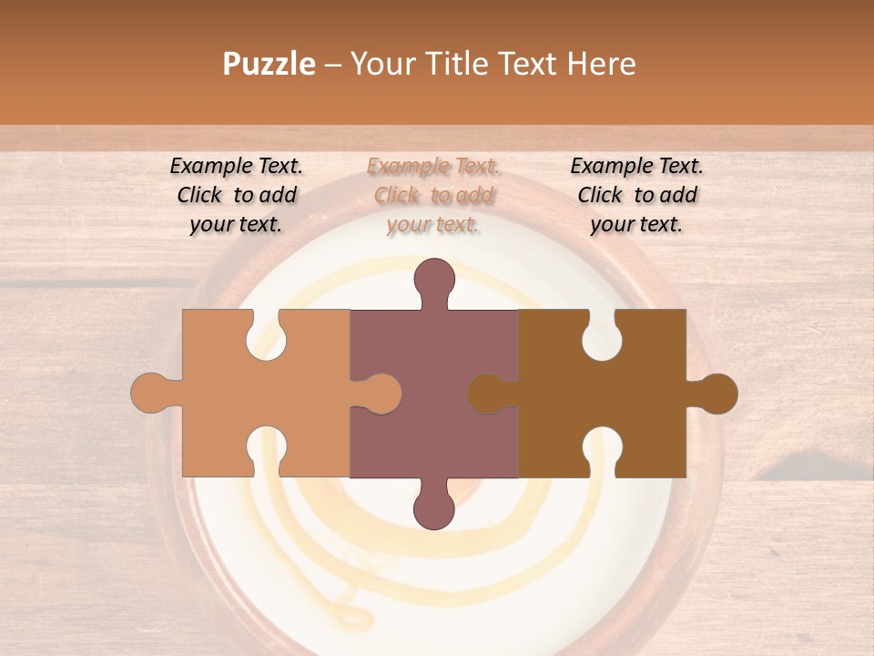 A Bowl Of Yogurt On A Wooden Table PowerPoint Template