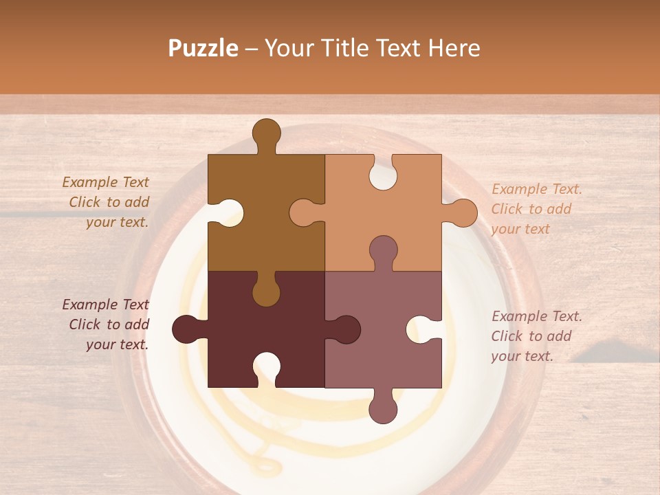 A Bowl Of Yogurt On A Wooden Table PowerPoint Template