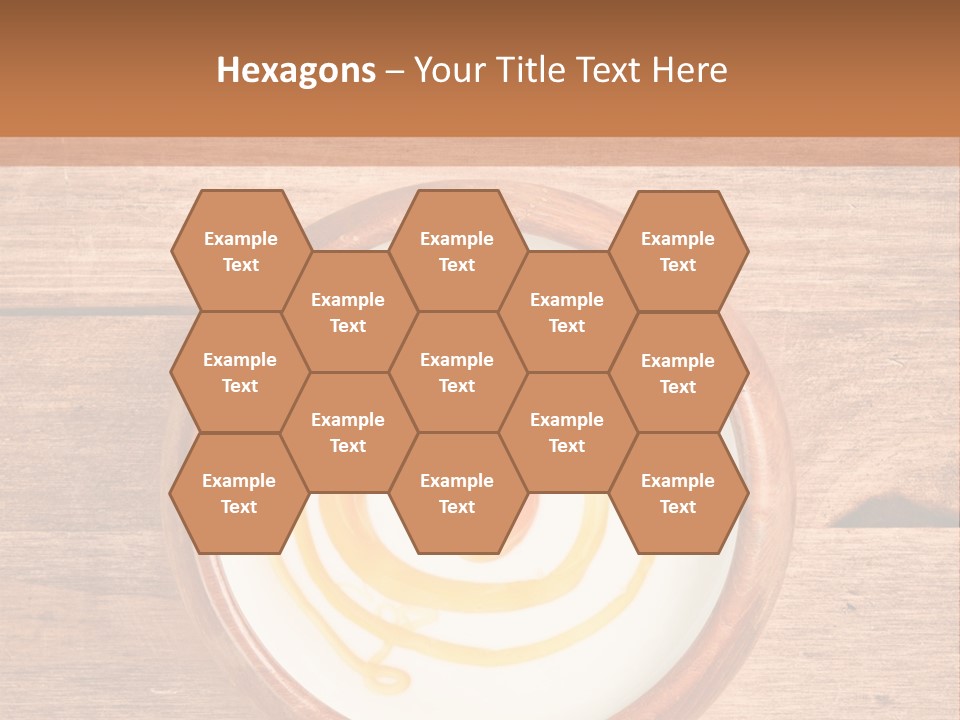 A Bowl Of Yogurt On A Wooden Table PowerPoint Template