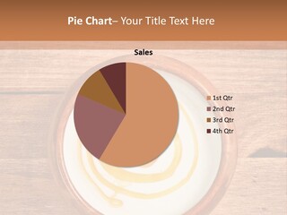 A Bowl Of Yogurt On A Wooden Table PowerPoint Template