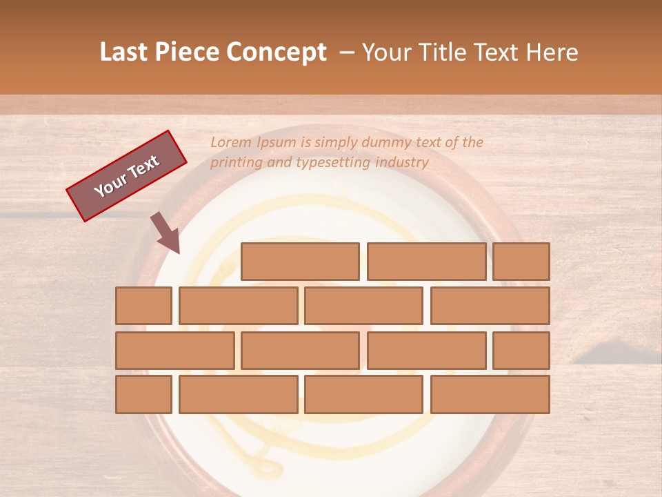 A Bowl Of Yogurt On A Wooden Table PowerPoint Template