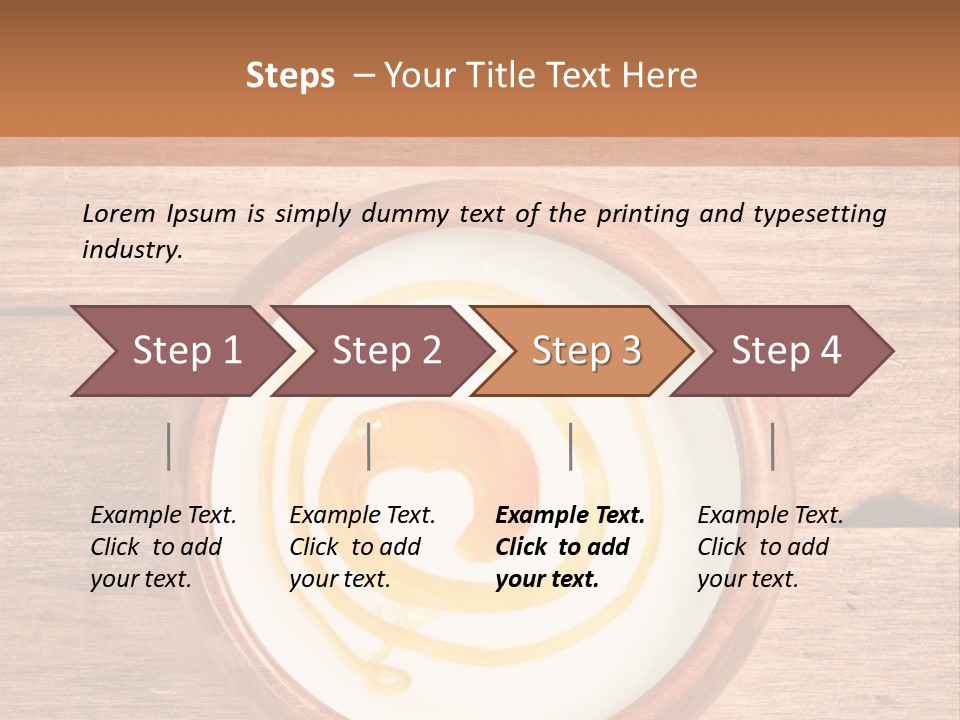 A Bowl Of Yogurt On A Wooden Table PowerPoint Template