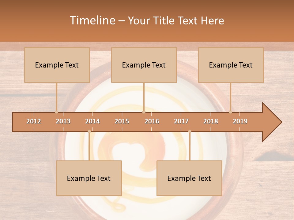 A Bowl Of Yogurt On A Wooden Table PowerPoint Template