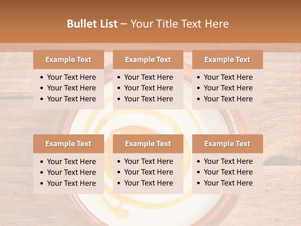 A Bowl Of Yogurt On A Wooden Table PowerPoint Template