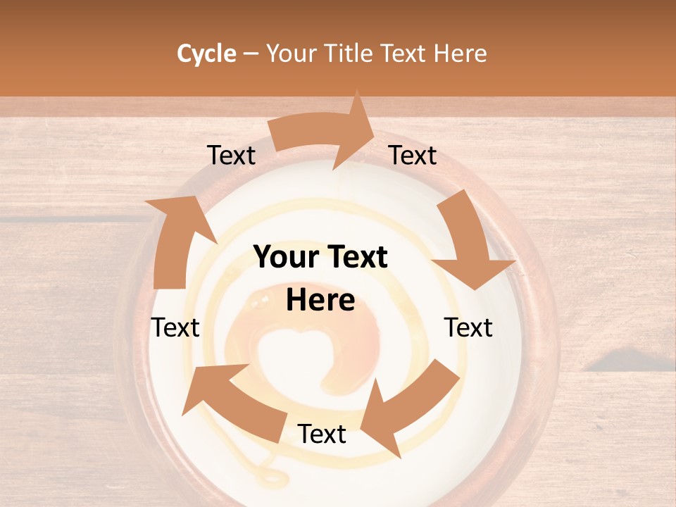 A Bowl Of Yogurt On A Wooden Table PowerPoint Template
