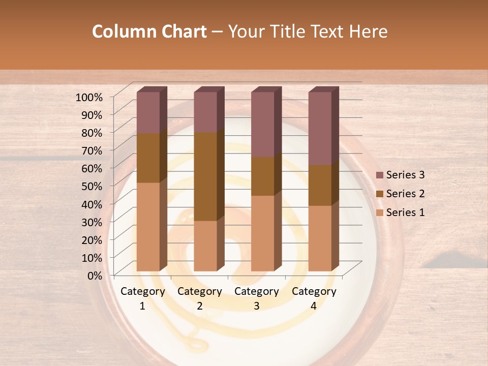 A Bowl Of Yogurt On A Wooden Table PowerPoint Template