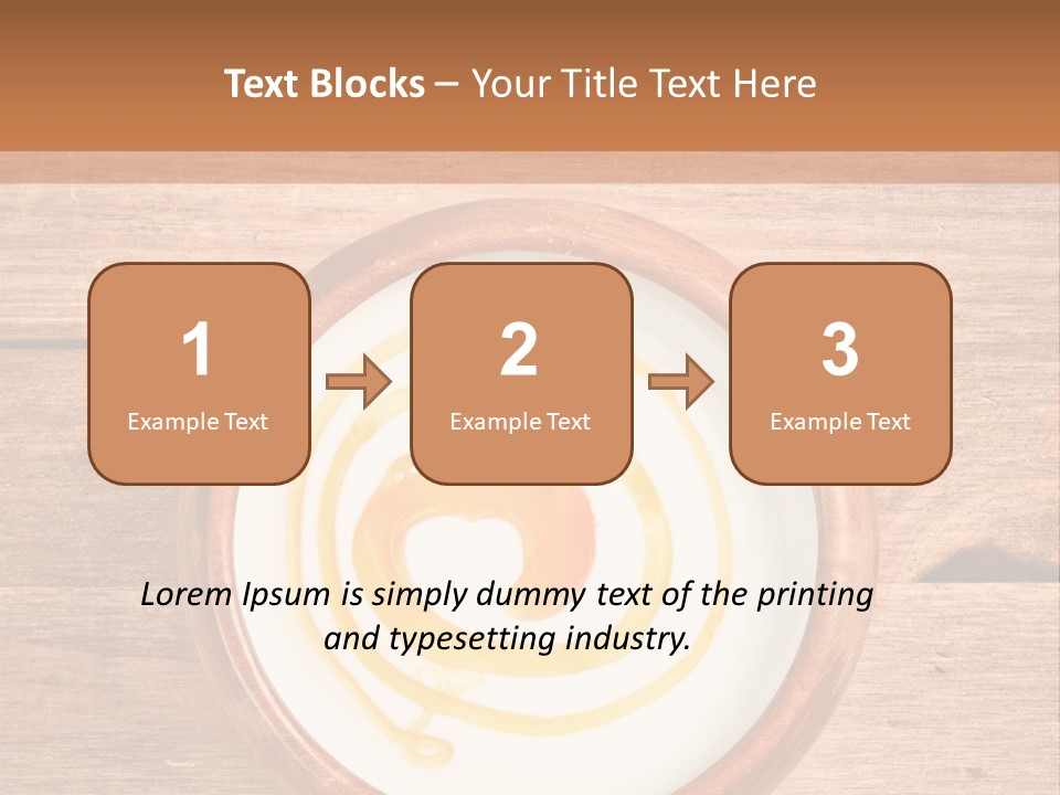 A Bowl Of Yogurt On A Wooden Table PowerPoint Template