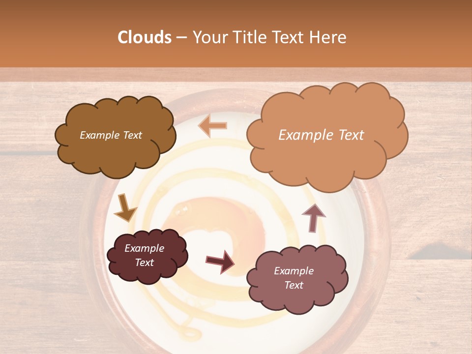 A Bowl Of Yogurt On A Wooden Table PowerPoint Template