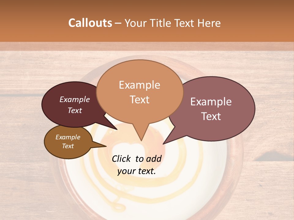 A Bowl Of Yogurt On A Wooden Table PowerPoint Template