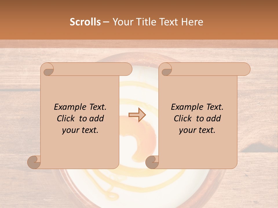 A Bowl Of Yogurt On A Wooden Table PowerPoint Template