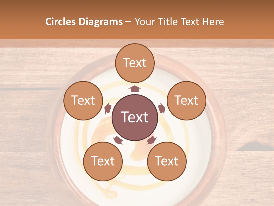 A Bowl Of Yogurt On A Wooden Table PowerPoint Template