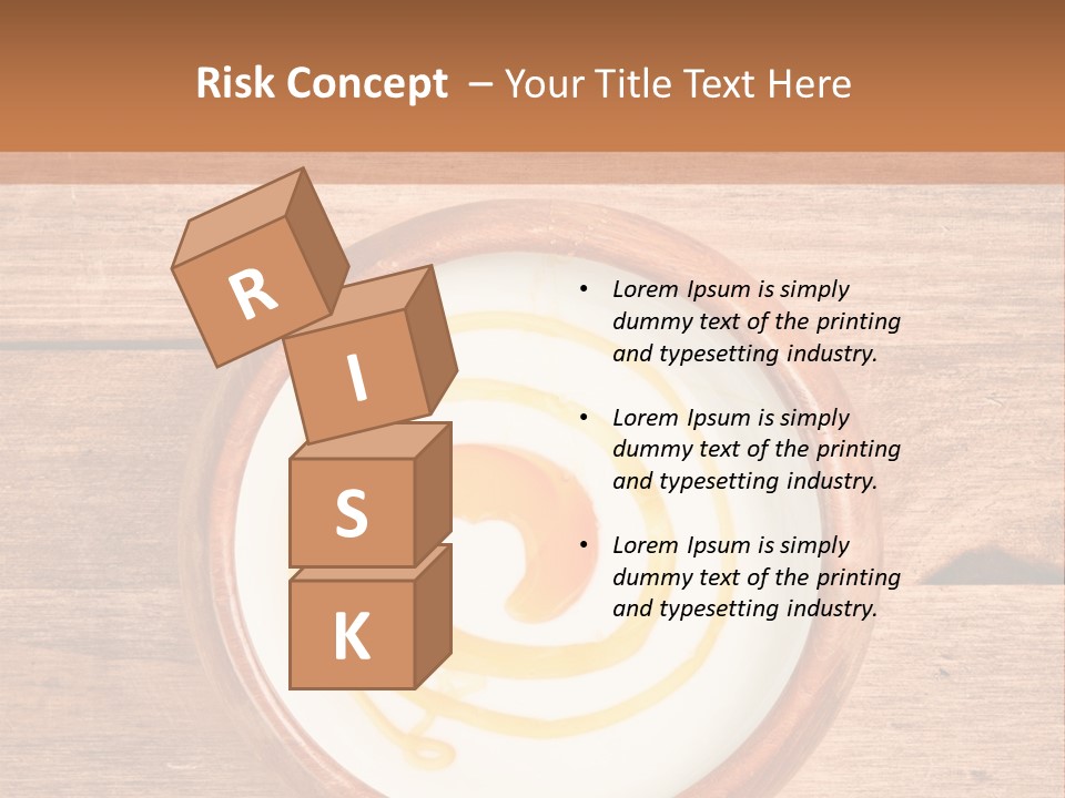 A Bowl Of Yogurt On A Wooden Table PowerPoint Template