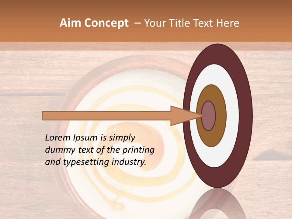 A Bowl Of Yogurt On A Wooden Table PowerPoint Template