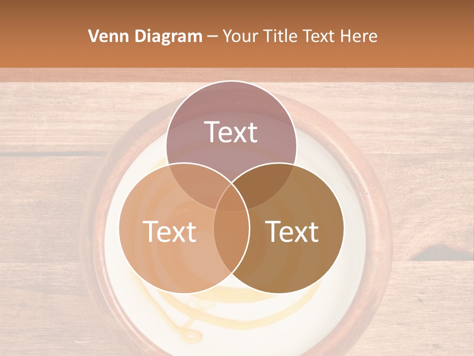 A Bowl Of Yogurt On A Wooden Table PowerPoint Template