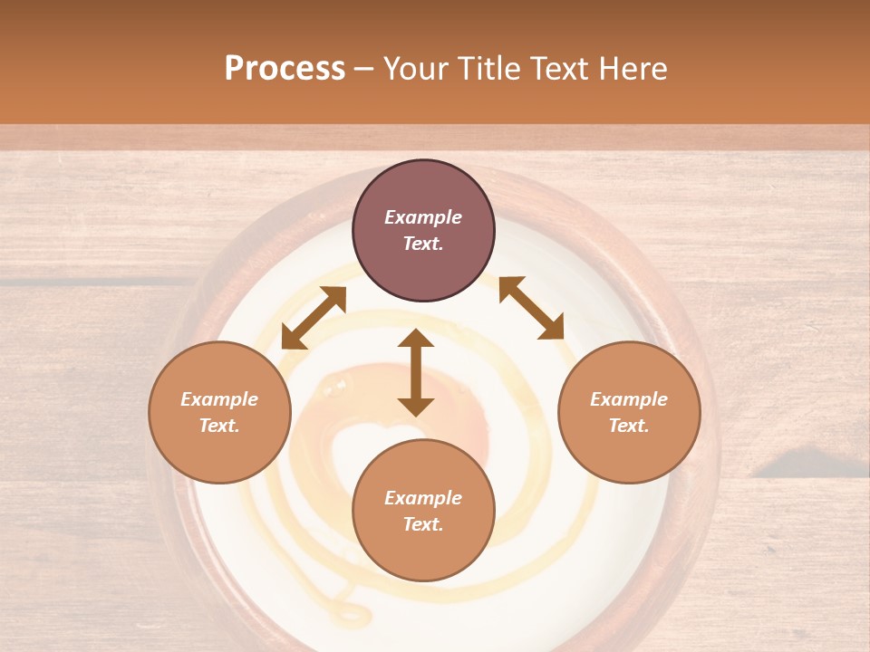 A Bowl Of Yogurt On A Wooden Table PowerPoint Template