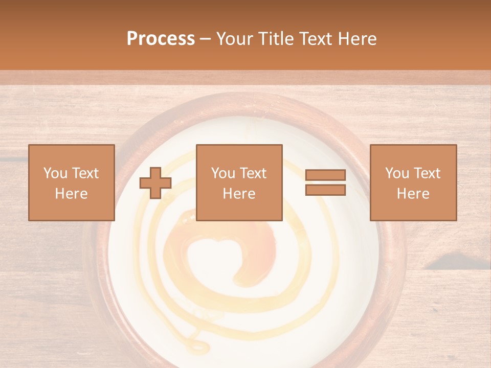 A Bowl Of Yogurt On A Wooden Table PowerPoint Template