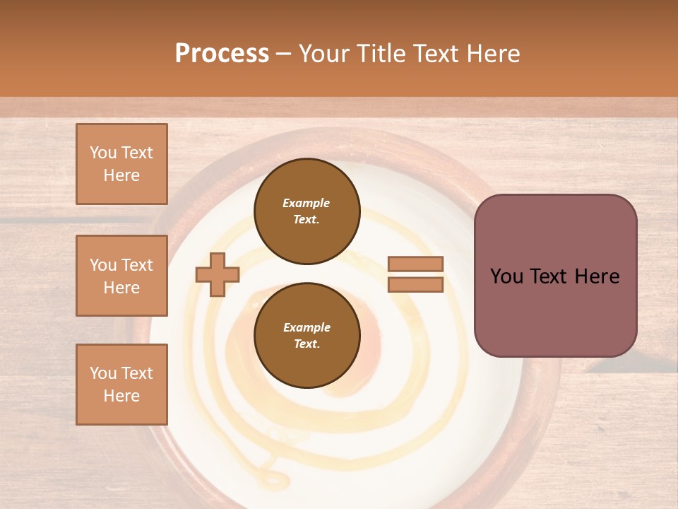 A Bowl Of Yogurt On A Wooden Table PowerPoint Template
