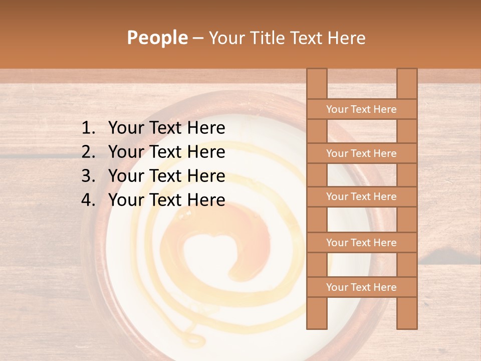 A Bowl Of Yogurt On A Wooden Table PowerPoint Template