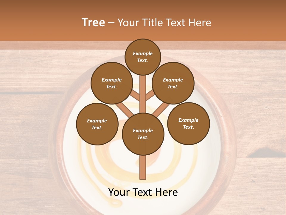 A Bowl Of Yogurt On A Wooden Table PowerPoint Template