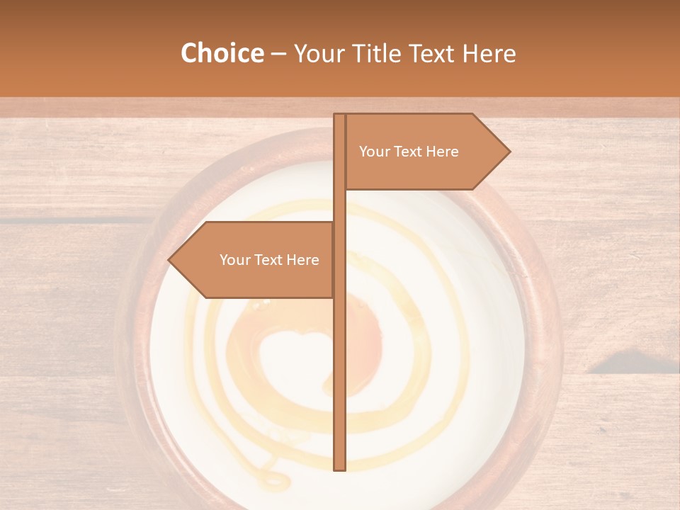 A Bowl Of Yogurt On A Wooden Table PowerPoint Template