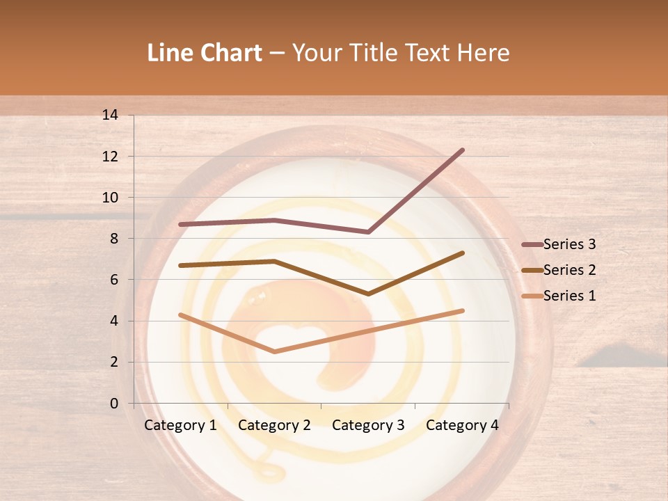 A Bowl Of Yogurt On A Wooden Table PowerPoint Template