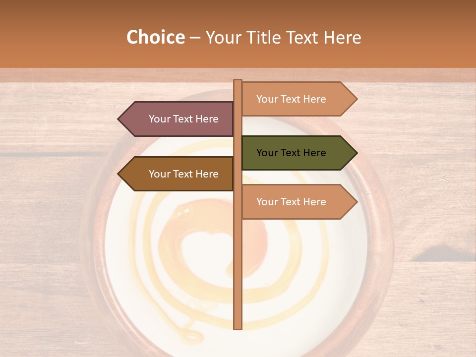 A Bowl Of Yogurt On A Wooden Table PowerPoint Template