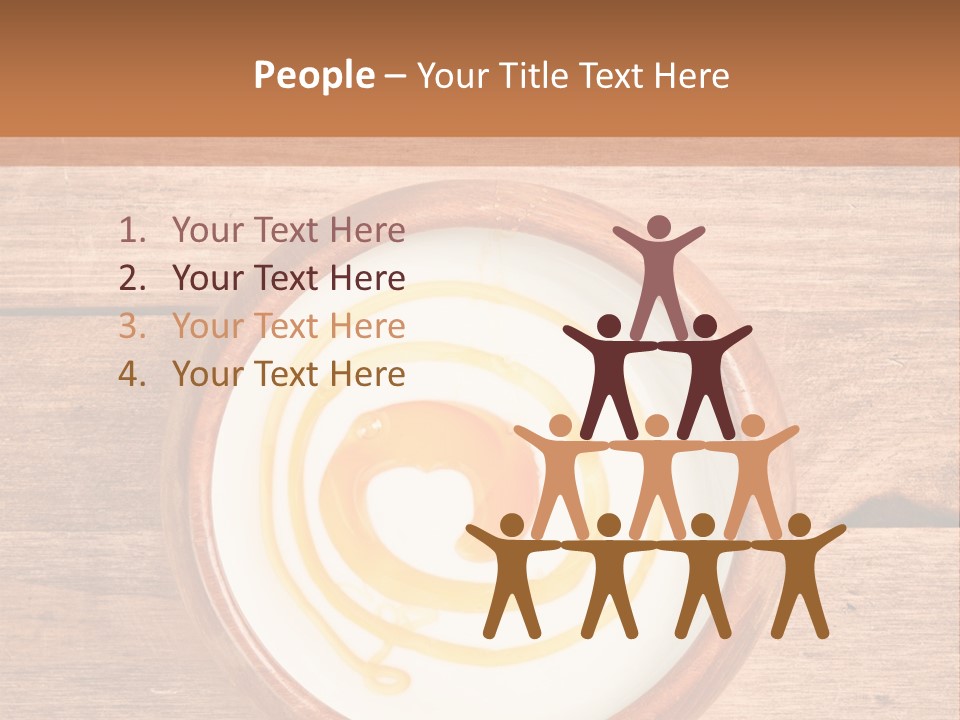 A Bowl Of Yogurt On A Wooden Table PowerPoint Template