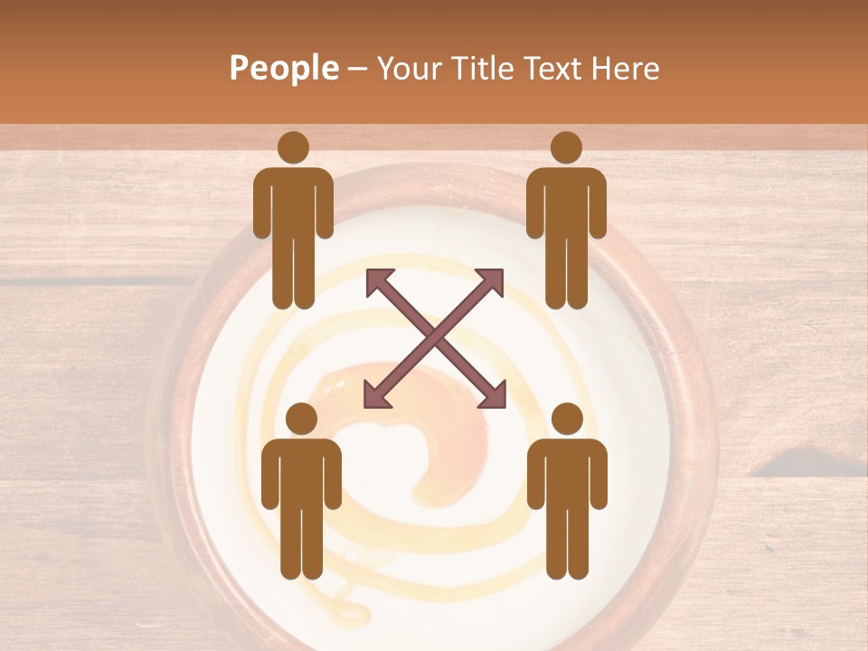 A Bowl Of Yogurt On A Wooden Table PowerPoint Template