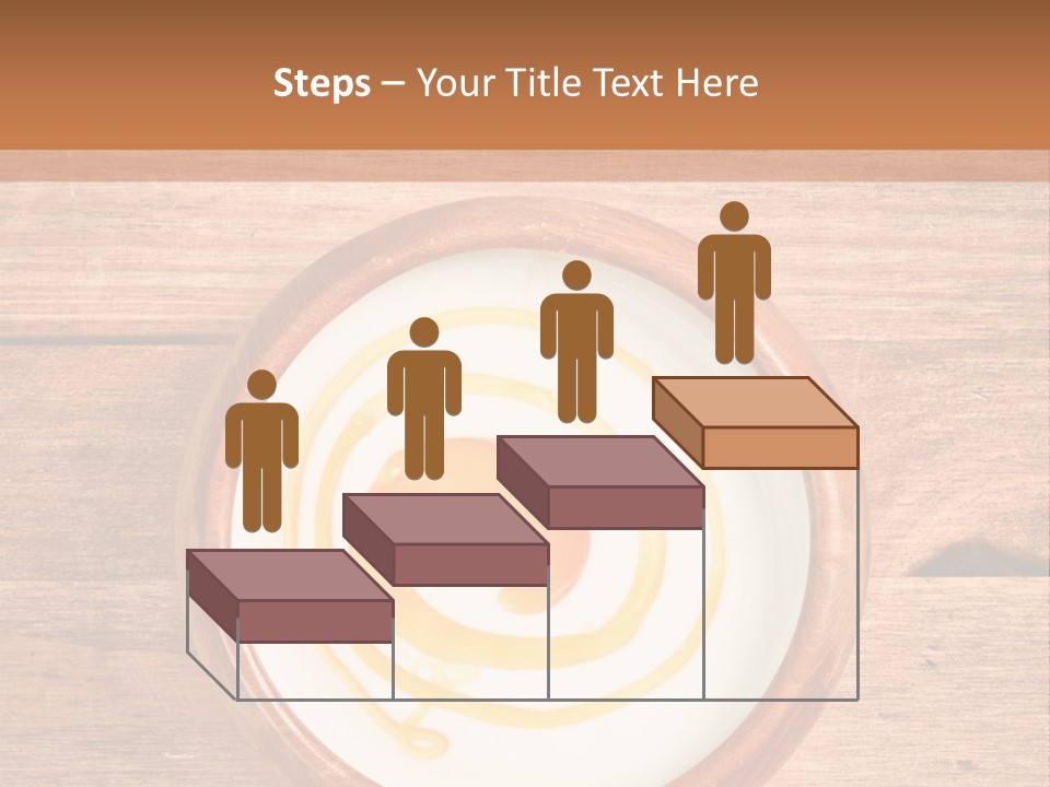 A Bowl Of Yogurt On A Wooden Table PowerPoint Template