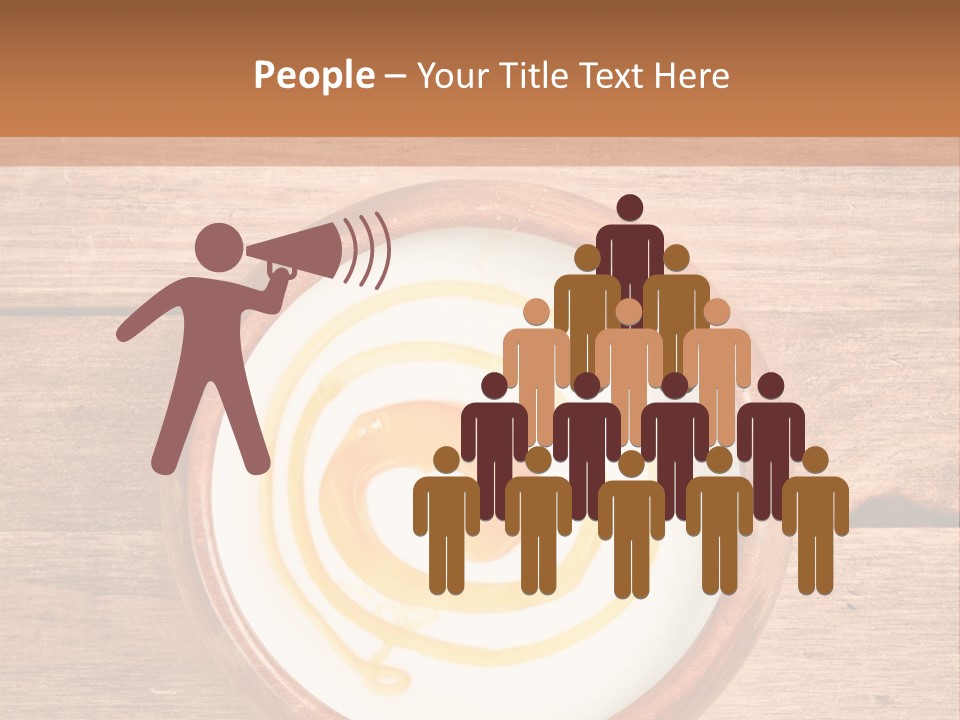 A Bowl Of Yogurt On A Wooden Table PowerPoint Template