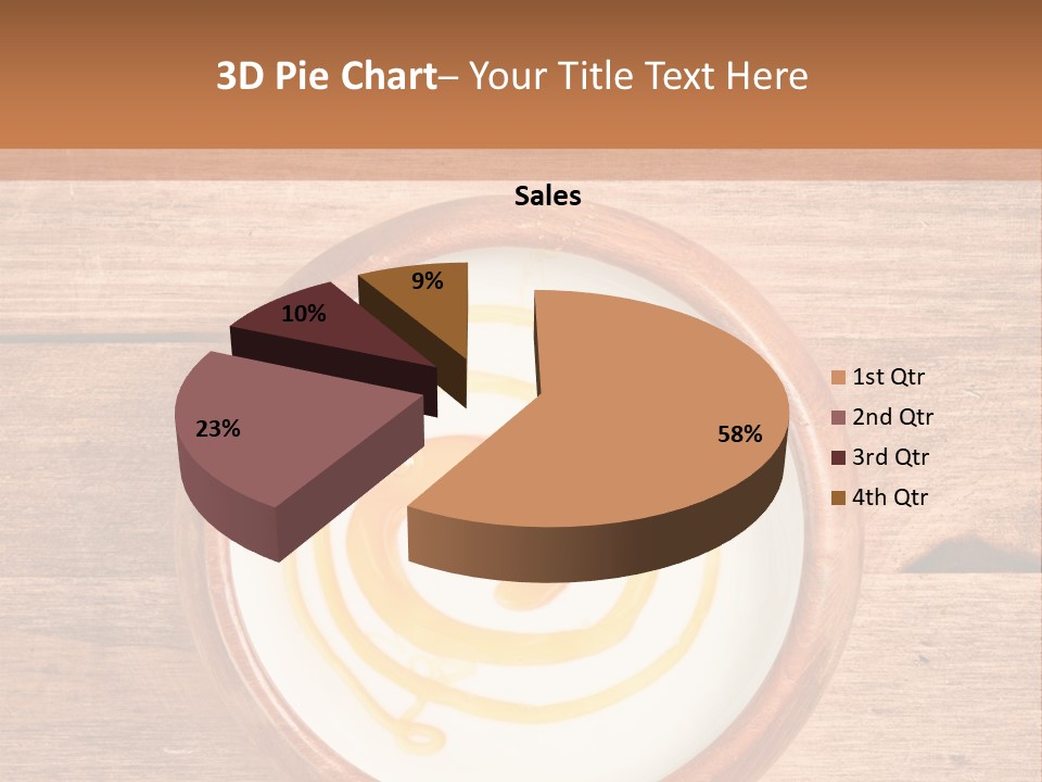 A Bowl Of Yogurt On A Wooden Table PowerPoint Template