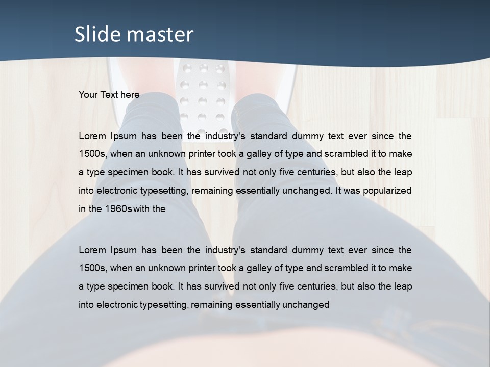 A Woman Standing On A Scale With Her Feet On The Scale PowerPoint Template