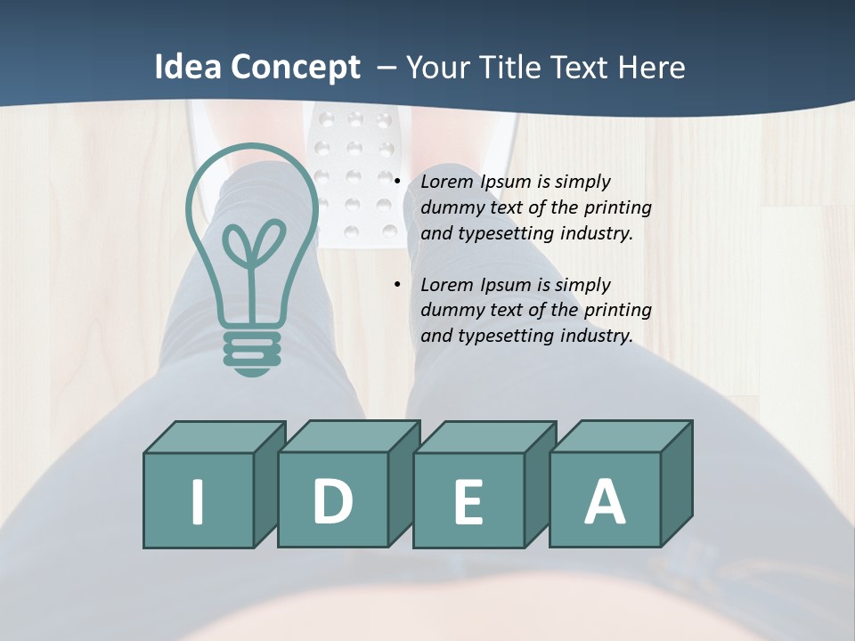 A Woman Standing On A Scale With Her Feet On The Scale PowerPoint Template