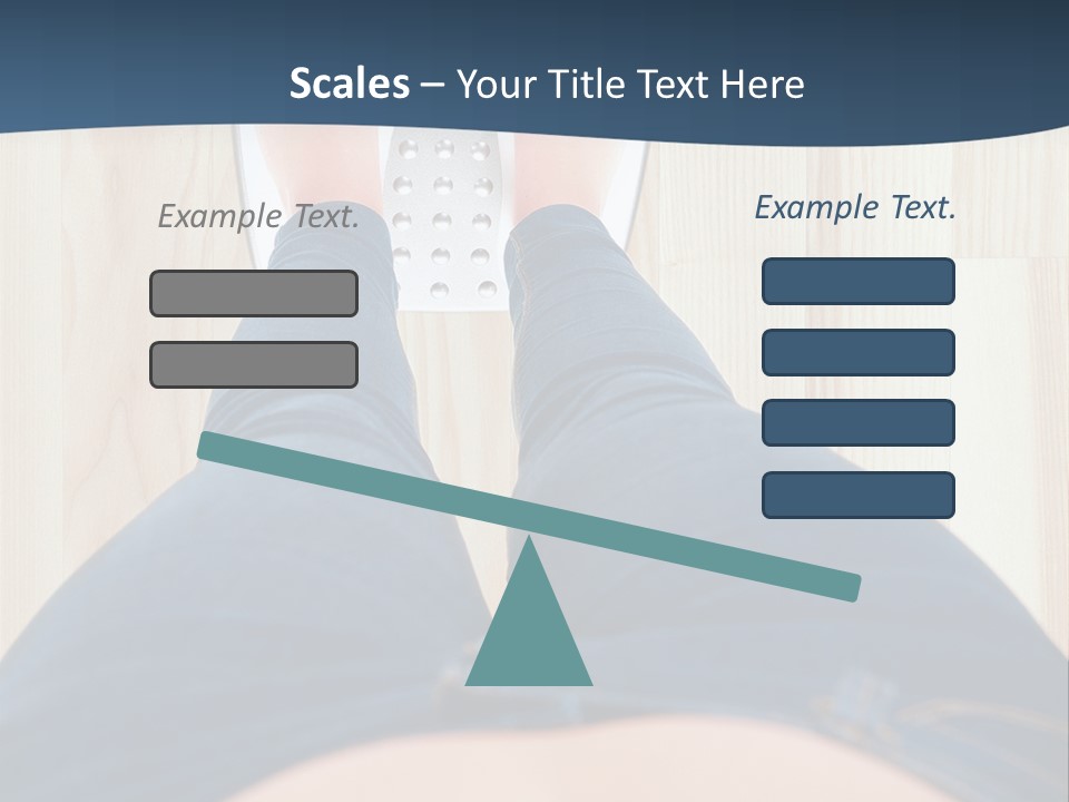A Woman Standing On A Scale With Her Feet On The Scale PowerPoint Template
