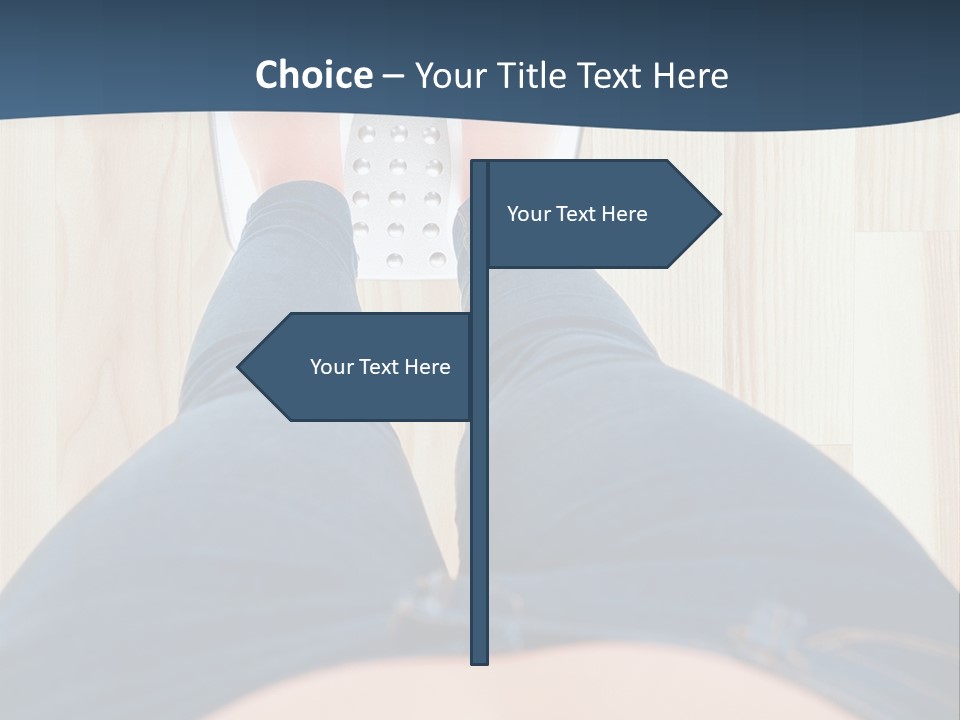 A Woman Standing On A Scale With Her Feet On The Scale PowerPoint Template