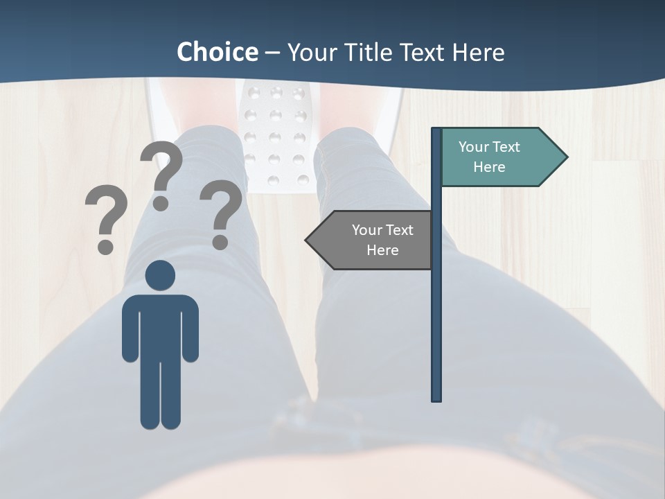 A Woman Standing On A Scale With Her Feet On The Scale PowerPoint Template