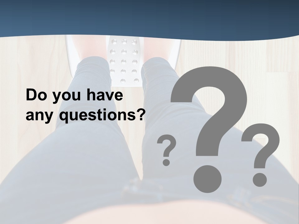 A Woman Standing On A Scale With Her Feet On The Scale PowerPoint Template