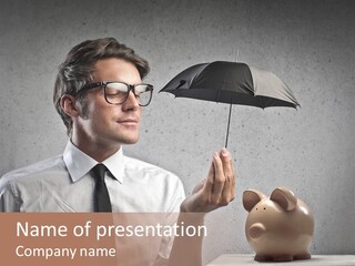 Businessman Box Earn PowerPoint Template