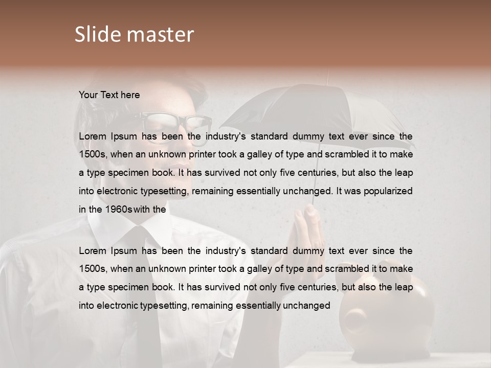 Businessman Box Earn PowerPoint Template