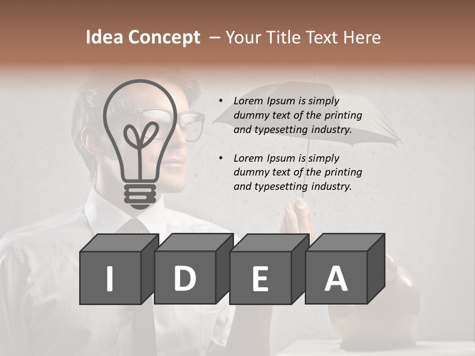 Businessman Box Earn PowerPoint Template