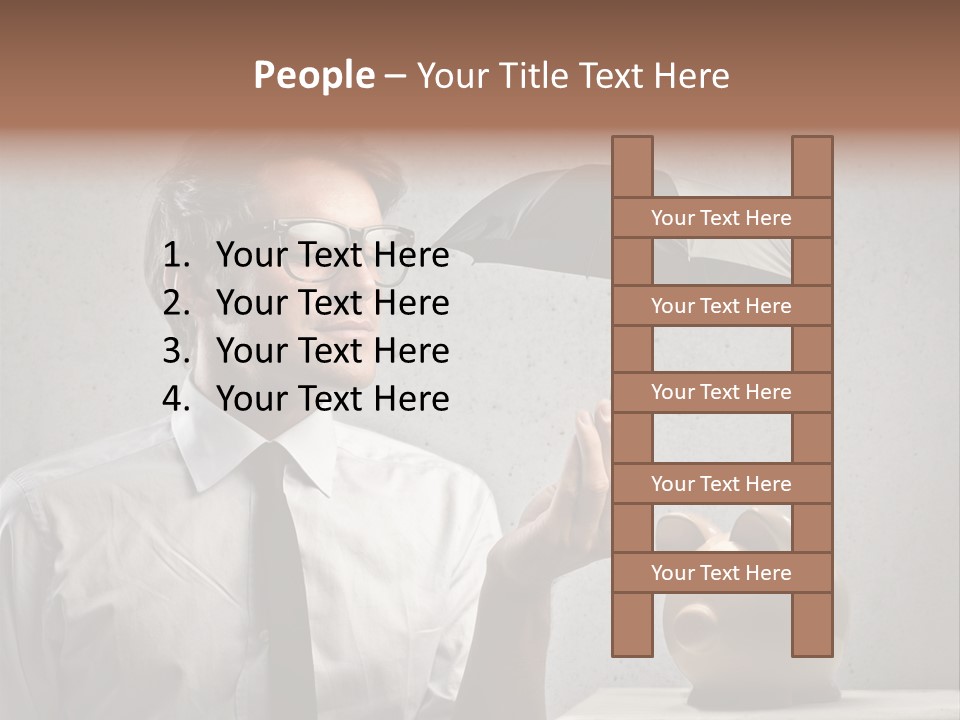 Businessman Box Earn PowerPoint Template