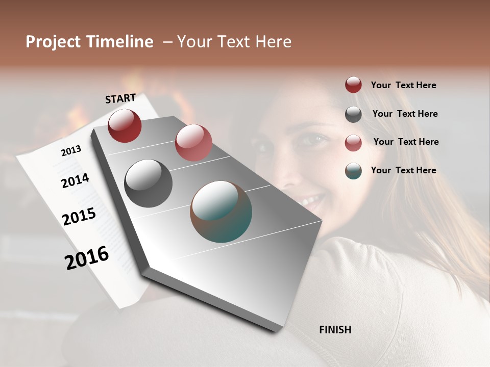 Brunette Cheerful Quiet PowerPoint Template